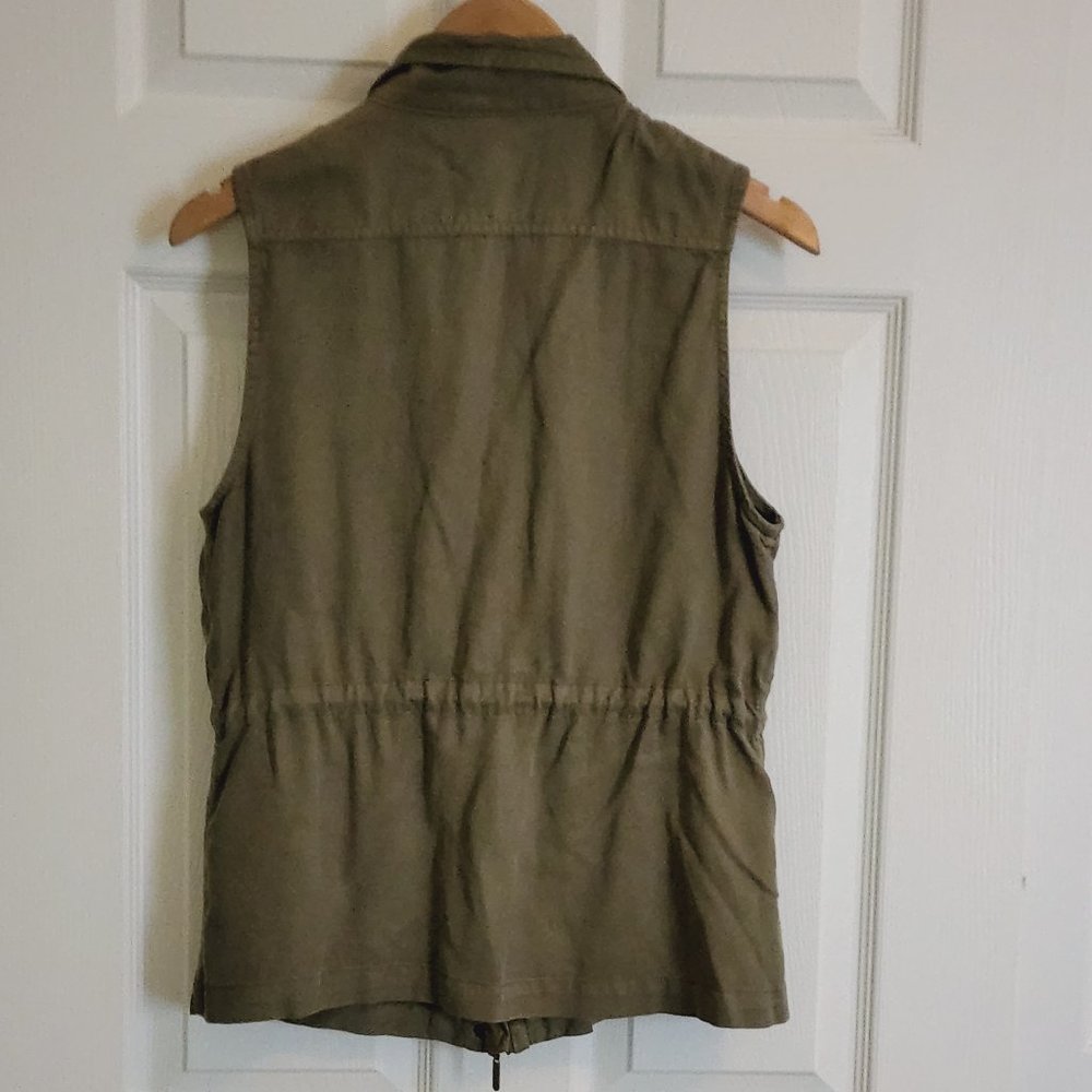 Max Jeans Olive Green Urban Utility Sleeveless Vest Size S - Picture 5 of 12